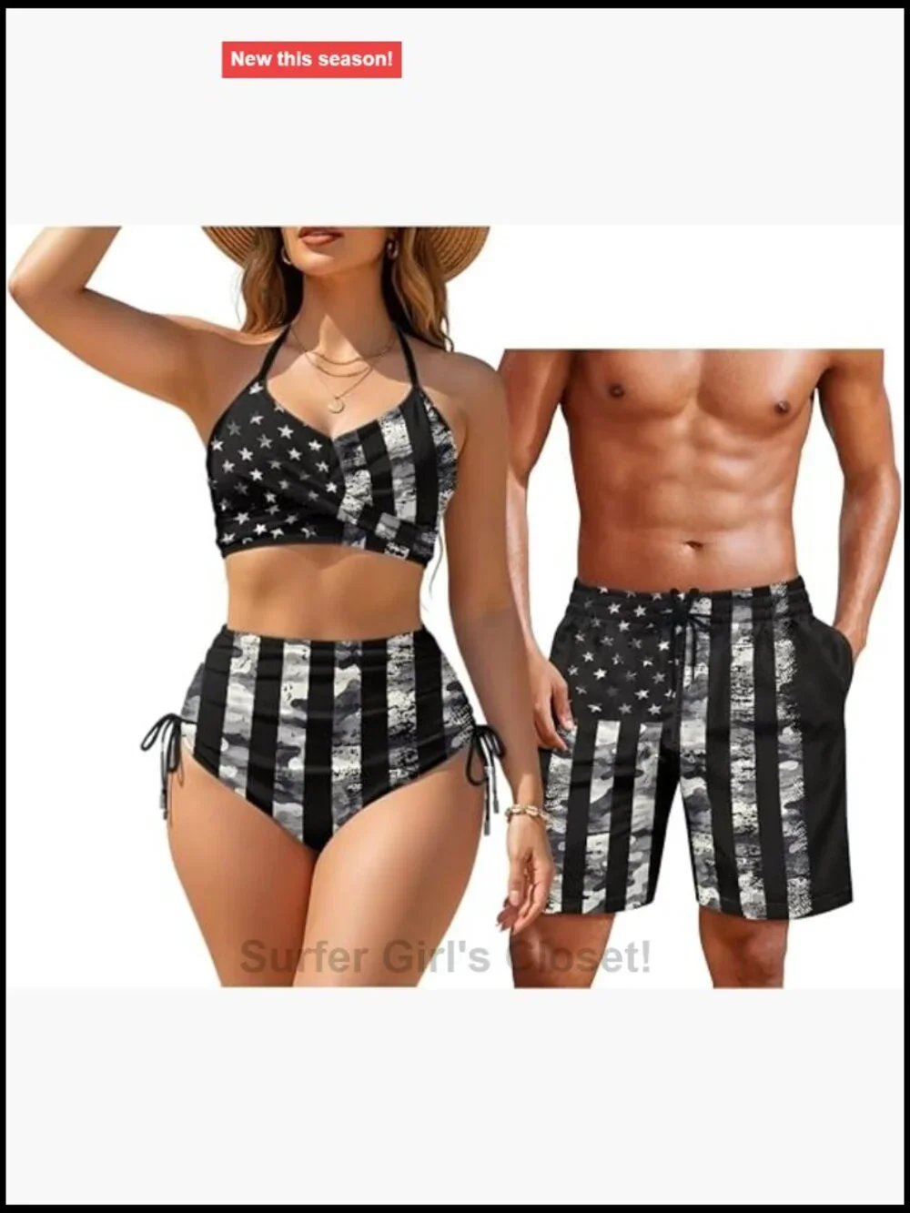 Matching Couples Swimsuits Bikini Set Men Swim Trunks Summer Beach